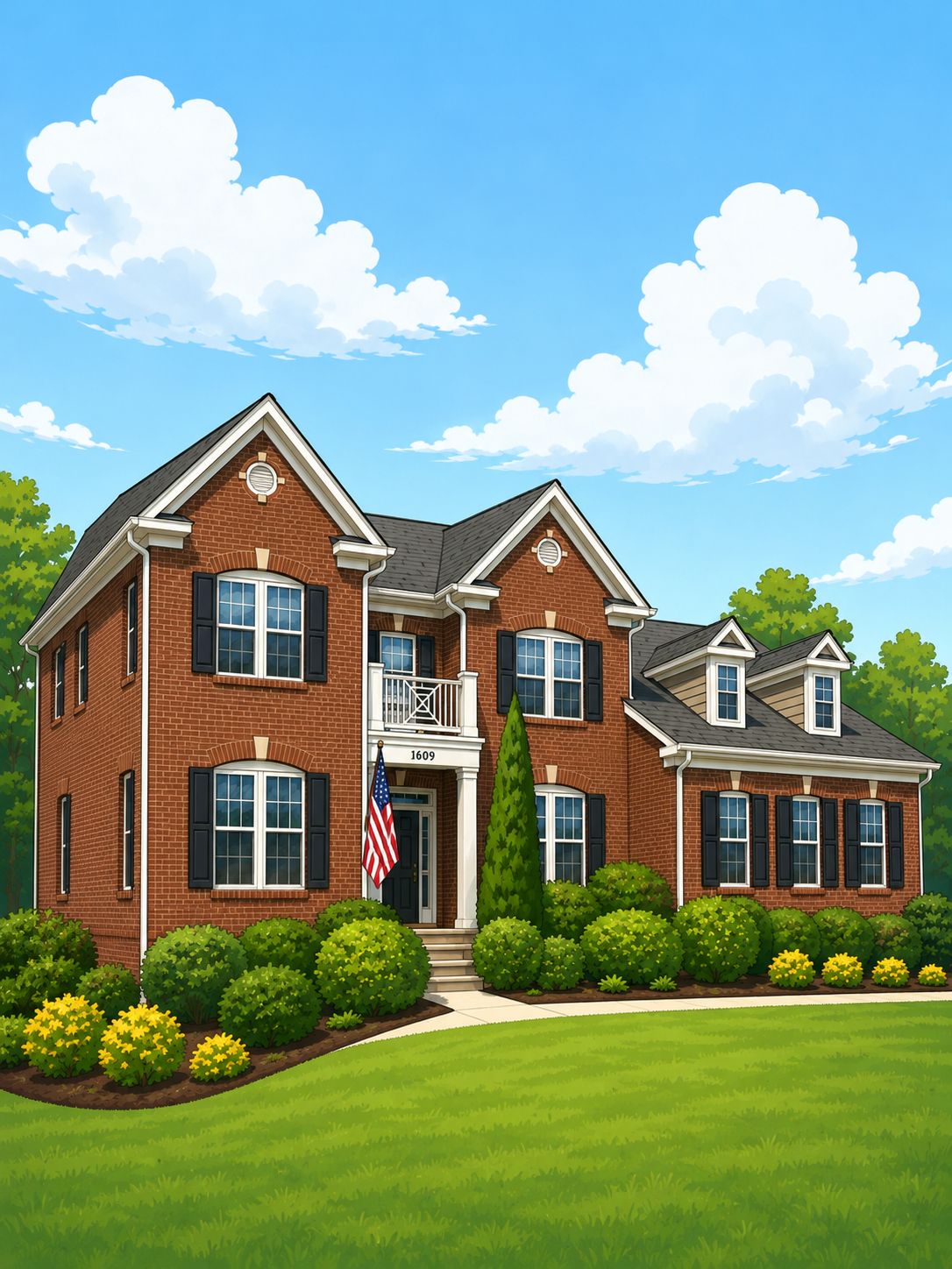 Complex home — gutters with gables and wings
